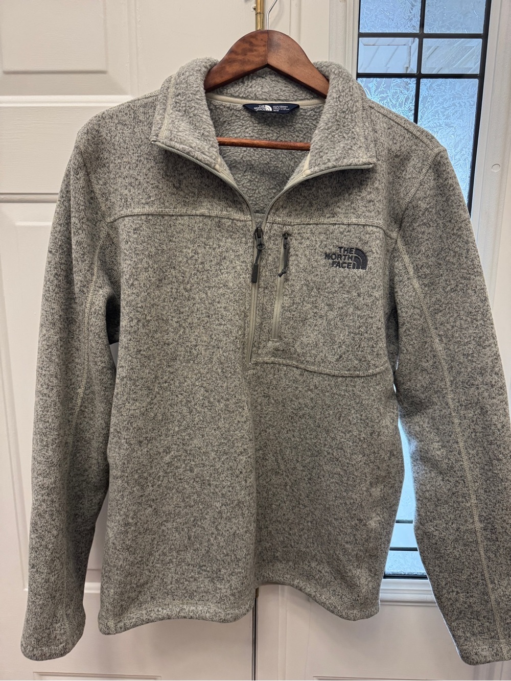 The North Face Men's Light Grey Zip-Up Fleece Pullover - Picture 1 of 1